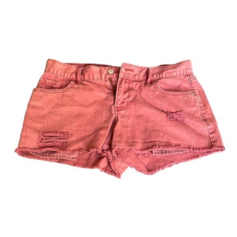 Women's Old Navy Semi-Fitted Faded Red/Dark Pink Jeans Shorts Size 4 EUC #6052